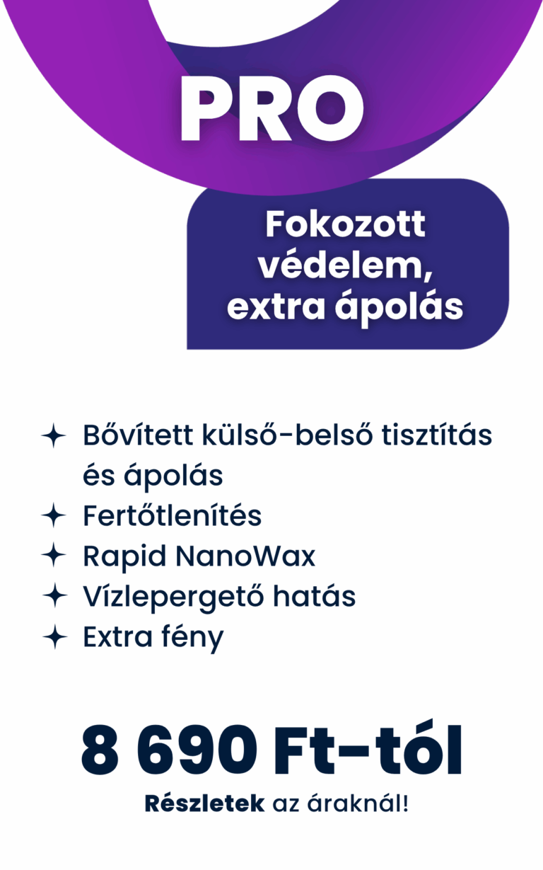 GloGo PRO csomag – fokozott autóvédelem és extra ápolás bővített külső-belső tisztítással