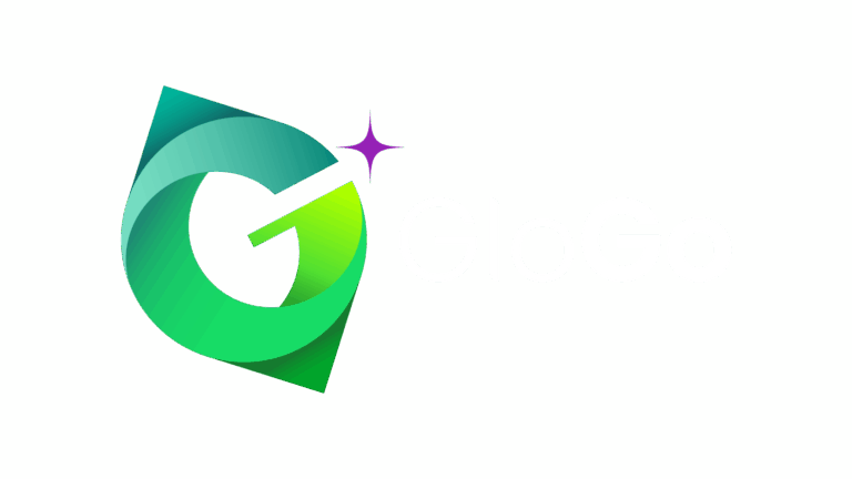 GloGo logó – zöld G betű lila csillaggal, fenntartható mobil autómosó márka